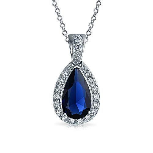 Collier pendentif poire en argent pour mariage et grand bal