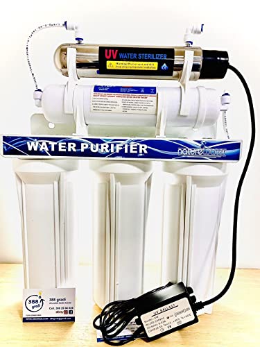 Depuratore ACQUA DOMESTICO potabile 5 STADI purificatore con lampada 6 watt E con rubinetto