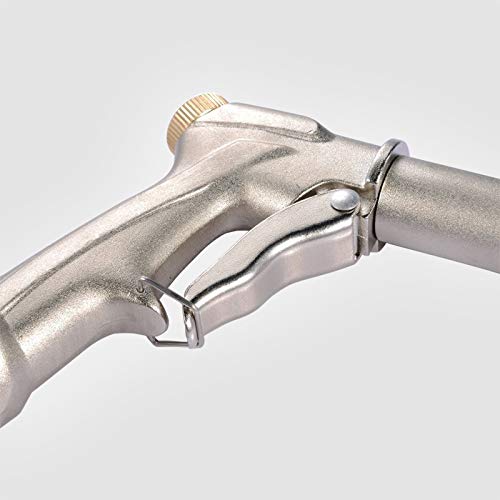 2020 nowy wytrzymały pistolet natryskowy do węża ogrodowego z pełną mosiężną dyszą i stopem cynku metalowy wysokociśnieniowy rozpylacz wody do wydajnego ogrodnictwa (kolor: czarny)