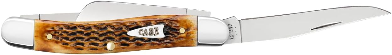 Case XX Pocket Knife BURNT AMBER BONE MEDIUM STOCKMAN IN GIFT TIN Item #10778-6318 SS - Length Closed: 3 5/8Inches