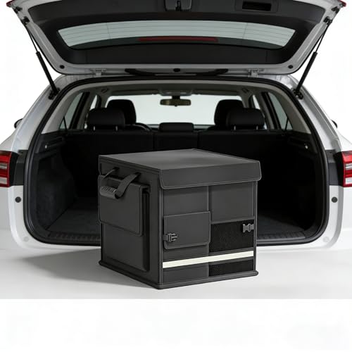 Boîte de rangement coffre voiture multi-compartiments 60L résistant - 2