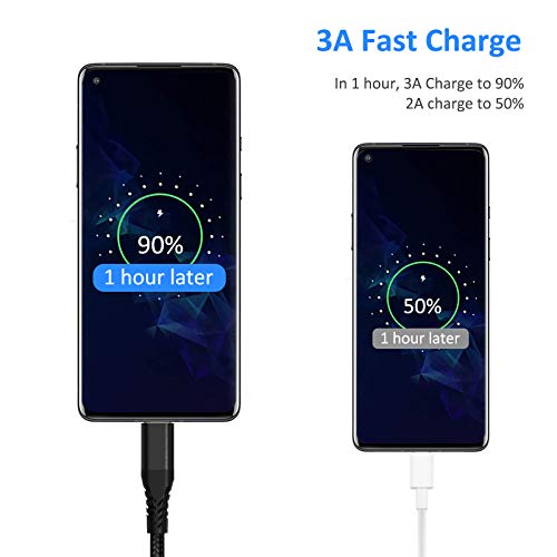 Image of 6 inch USB-C Charging Cable Short, 3 Pack Braided USB A to USB C Cord Fast Charging Type C Cable for Charging Station, Compatible with Samsung Galaxy S22 Ultra Note 20 A21 LG V30 V40 Pixel 6
