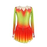 ZYDANC B,M,Gradient Ice Skating Costumes Girls' Figure Skating Competition Dress Rhythmic Gymnastics Leotard Rhinestones
