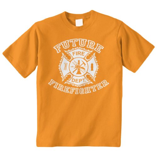 Threadrock Big Boys' Future Firefighter Youth T-Shirt L Tangerine