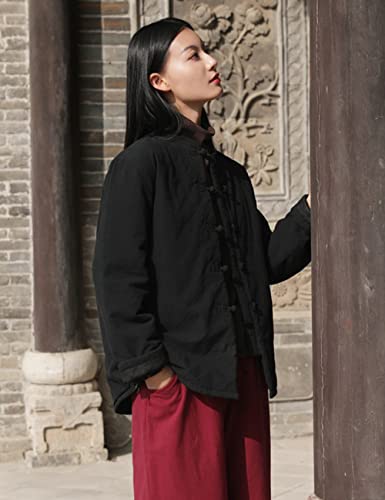 NFYM Women's Lighweight Cotton Padded Coats Cotton Linen Chinese Tang Suit Style Morning Exercise Tai Chi Jackets3