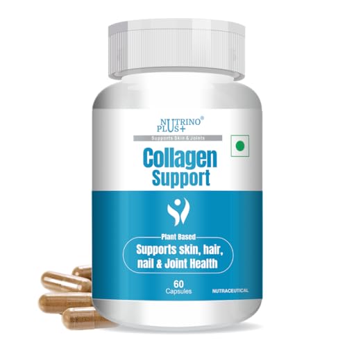 Nutrinoplus 100% Veg Collagen Builder | Plant-Based Collagen Support for Skin & Hair | Formulated in USA | 60 Capsules