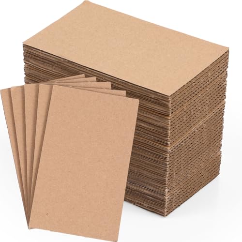 Image of Zonon 50 Pack Corrugated Cardboard Sheets Flat Cardboard Inserts Flat Squares Separators for Art Projects DIY Crafts Supplies (5x3 Inch,Brown)