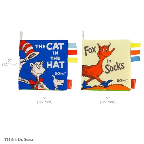 Image of Infantino Soft Activity Books Dr. Seuss Cat in the Hat & Fox Socks, 2-Pack