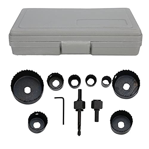 Juego de corte de sierra perforadora profesional de acero de alta velocidad, Kit de broca abierta para carpintería, tablero de madera, apertura de tablero de yeso de PVC, 11 Uds. (negro)