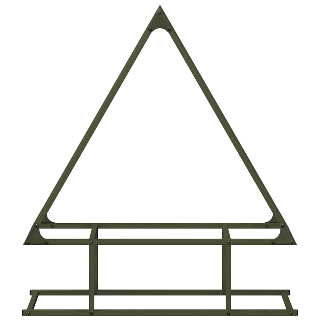 Brennholzregal Olivgrün aus kaltgewalztem Stahl 80 x 25 x 90 cm, 100 kg Traglast, Kaminholzhalter für innenbereich, wohnzimmer, kamin, ofen, terrasse, garten, schuppen