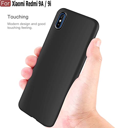Image of Mobile Back Cover Case for Xiaomi Redmi 9A (Silicone Case|CameraProtection|Black SC1510)