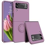 GaoBao for Samsung Galaxy Z Flip 3 5G Case, Galaxy Z Flip 3 5G Cover 6.7'', Liquid Silicone Soft Gel Rubber Bumper Shockproof Anti-Scratch Protective Case with Ring for Galaxy Z Flip3 5G 2021, Purple