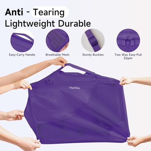Image of OlarHike 9 Set Packing Cubes for Travel,Gifts for Women Mom,Anti-Tearing Suitcase Organizer,with Over 1000 pcs Mesh Holes,Vacation Essentials & Accessories for Cruise Ship