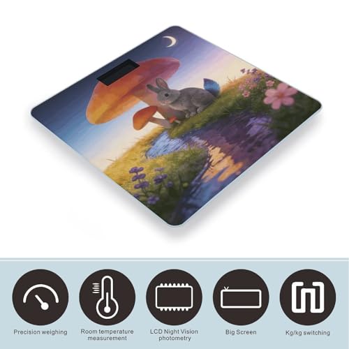 Báscula digital para baño con pantalla LCD grande miniatura 3