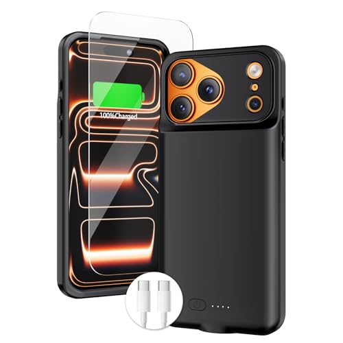 BOPPS Battery Case for iPhone 17 Pro Max 【2026 New】 Slim Powerful 8500mAh Portable Charger Case 360°Protection Rechargeable Extended Charging case for iPhone 17 Pro Max 6.9inch,(Black)