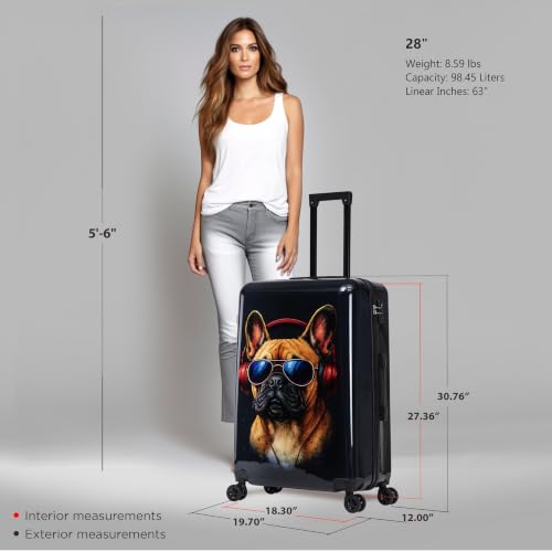 Image of InUSA Dog Print 28-Inch Hardside Spinner Luggage Lightweight & TSA Lock