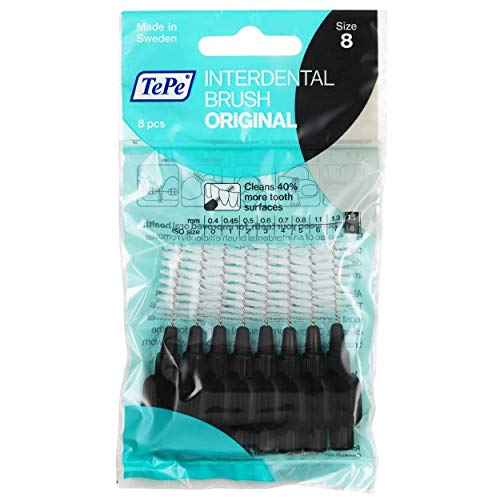 Tepe 8 Interdental Brushes - Black X-Large 1.5Mm - Pack Of 6