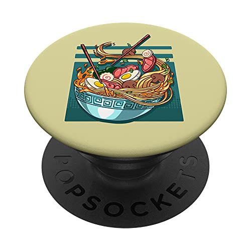 Manga japonaise mignonne nouilles Ramen japonais PopSockets PopGrip Interchangeable