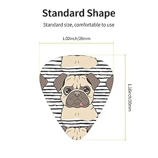 Médiators de guitare 12-Pack Funny Happy Pug Dog médiators pour guitare électrique guitare acoustique diverses guitares - Les Beatles, Paul McCartney, John Lennon, RIngo Starr, George Harrison Médiators de guitare 12-Pack Funny Happy Pug Dog médiators pour guitare électrique guitare acoustique diverses guitares – Image 3
