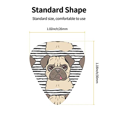 Médiators de guitare 12-Pack Funny Happy Pug Dog médiators pour guitare électrique guitare acoustique diverses guitares - Les Beatles, Paul McCartney, John Lennon, RIngo Starr, George Harrison Médiators de guitare 12-Pack Funny Happy Pug Dog médiators pour guitare électrique guitare acoustique diverses guitares – Image 4