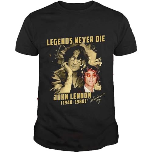 Legends-Never-Die-John-Lennon-Women-Men-Unisex-Shirt-Short-Sleeve-Cotton-Tshirt-Clothing-Casual-Gift - Les Beatles, Paul McCartney, John Lennon, RIngo Starr, George Harrison Legends-Never-Die-John-Lennon-Women-Men-Unisex-Shirt-Short-Sleeve-Cotton-Tshirt-Clothing-Casual-Gift
