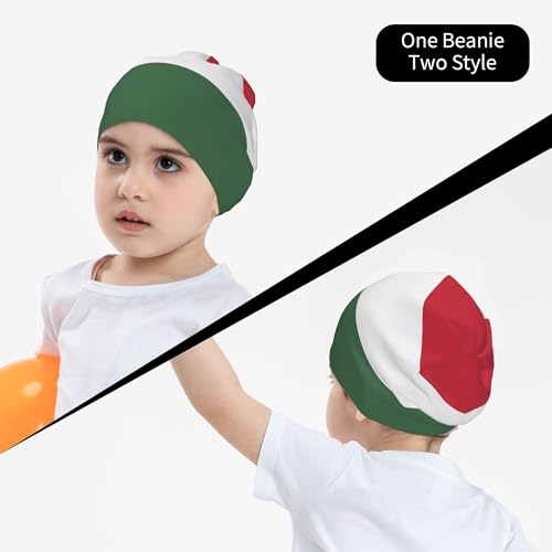 Flag of Hungary Children Hip Hop Knitted Hat Kids Elastic Leisure Knit Cap Warm Sleep Beanies Black4