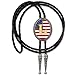 LAXPICOL Vintage Bolo Tie for Men Fashion American Flag Initial Letter Western Cowboy Bolo Tie for Women (L)