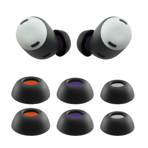 NANLANFAN Replacement Foam Ear Tips for Google Pixel Buds Pro Earbuds Not for Pixel Buds/Pixel Buds A-Series Ultimate Comfort 3 Pairs (S/M/L) (Black)