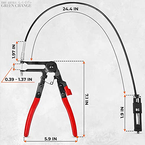 Radiator Hose Clamp Pliers Tool - Clamp Tight Wire Tool With 24 Inches Cable - Hose Clamp Removal Tool And Ring Clamp Pliers - Hose Pinch Pliers Type Or Flat-Band Tools - Wire Long Clip Removal Tool #TOP1