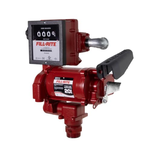 Image of Fill-Rite FR711VN Fuel Transfer Pump with 901C Mechanical Gallon Meter, 115V AC, 20 GPM, Cast Iron Rotary Vane Pump, 2 inch Bung Mount, Heavy-Duty Fuel Transfer System for Gasoline, Diesel, Biodiesel