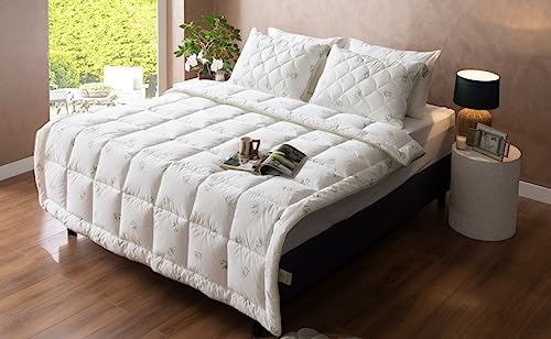 Duvetta Bamboo Comforter-Down Alternative-Light Weight Quilt-White King Comforter (102Inch×90Inch) #TOP4