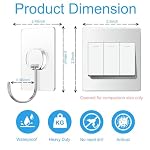 Large Adhesive Hooks for Hanging Heavy Duty Wall Hooks Self Adhesive Towel Coat Hooks Waterproof Transparent Hook for Bathroom Shower Kitchen Keys Door Outdoor Home Improvement Utility Hook 8 Pack - Image 2
