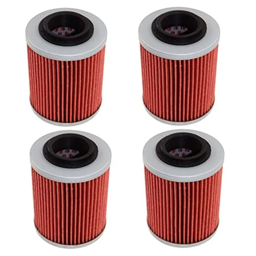 Motorcykel oljefilter for Motorcykel Tillbehör ATV 400 450 500 570 650 800 800R 850 1000 Främling H.O. Max EFI X XT Renegat (Color : 4 PC)