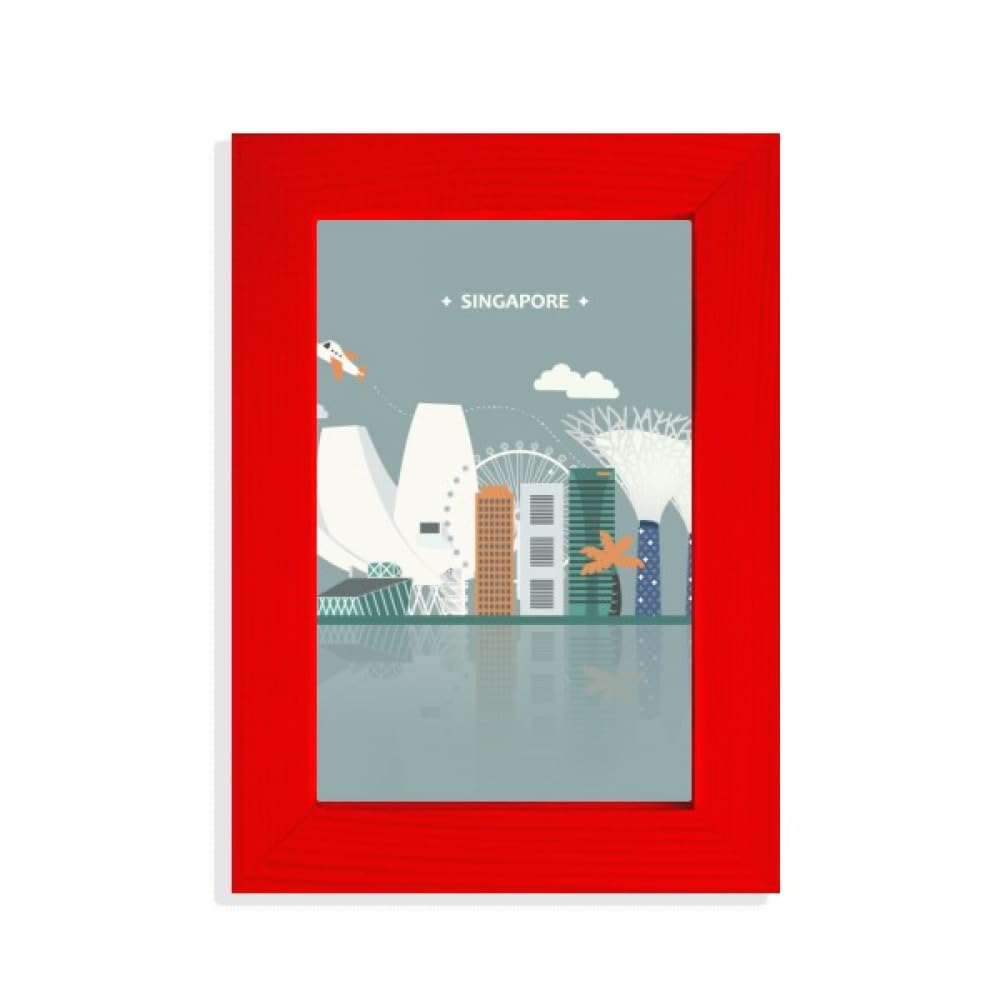 Cadre photo rouge Singapour cadeau idéal pour passionné de voyage