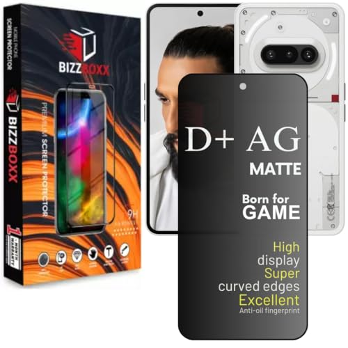 Image of D+ AG Matte Tempered Glass Screen Guard Protector Compatible With Nothing Phone 3a Anti Fingerprint Gaming Special With Camera Cut (For Phone 3a - 6.77 Inch)- Pack of 1