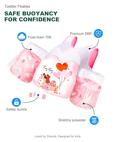 Image of AEOCOO Puddle Float Jumper for Swiming, Toddler Swim Vest for Water Play, Pool Floats with Swimming Arm Floaties Swim Jacket & Water Wings for Kids Swimmies, Boys, Girls, Ninos