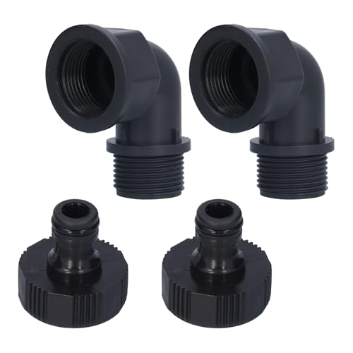 Ellbogenanschluss Apter Schlauchschwester Garten Outdoor 2Set Stallprofi und robuster Kunststoff für erhöhte Gartenberf der Wasserkontrolle (1-Zoll-Richtungs-Ellbogen-Innen- und Außendraht)