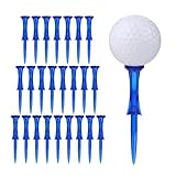 WMAWJBT Golf Tees 3-1/4’’ 50 Count Plastic Golf Tees Reduced Friction & Side Spin Professional Unbreakable Durability and Stability Blue