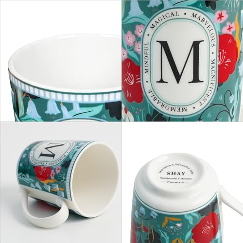Image of Shay Alphabet Mug, 1 Pc, M, 300ml | Ceramic Mug |Glossy Finish | Ceramic Coffee Cup | Porcelain | Microwave Safe (Alphabet Mug - M)