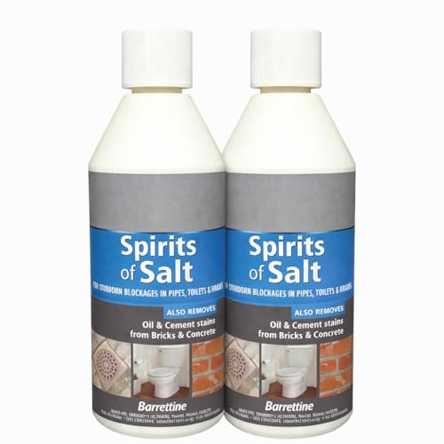 Spirit of Salt Descaler 1L Pack of 2 | Powerful Limescale & Rust Remover | Heavy Duty Cleaner for Toilets Drains & Hard Surfaces