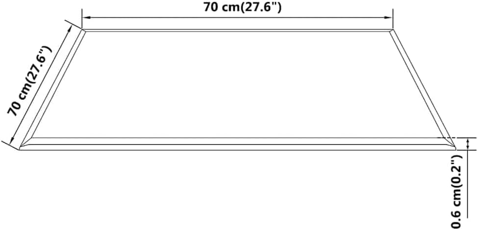 vidaXL Tempered Glass Table Top, Square Design, Easy-Clean, Scratch-Resistant, Durable, Versatile Use for Dining, Coffee, or Garden Tables, 27.6"x27.6", Black