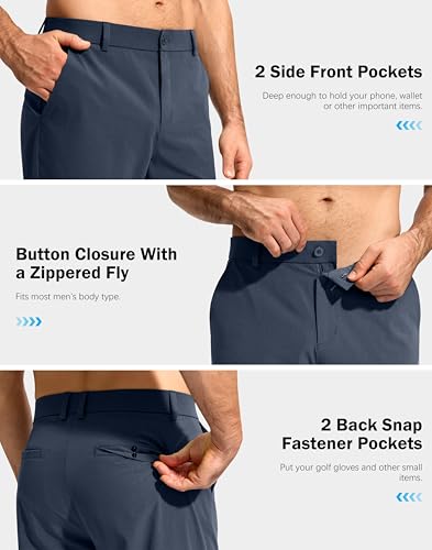 Image of G Gradual Mens Golf Pants Stretch Dress Casual Pants 30 inch /32 inch /34 inch Lightweight Work Travel Slacks for Men with 4 Pockets