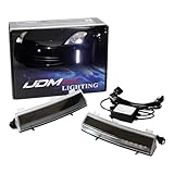 iJDMTOY Front Bumper Switchback LED Daytime Running Lights Compatible With 06-09 Nissan 350z LCI, Exact Fit Bumper Reflector Replacement Powered by White & Amber LED Lights