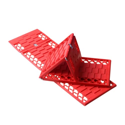 Placas Antideslizantes Plegables para Coche | 1 Par de Planchas de Goma Color Rojo