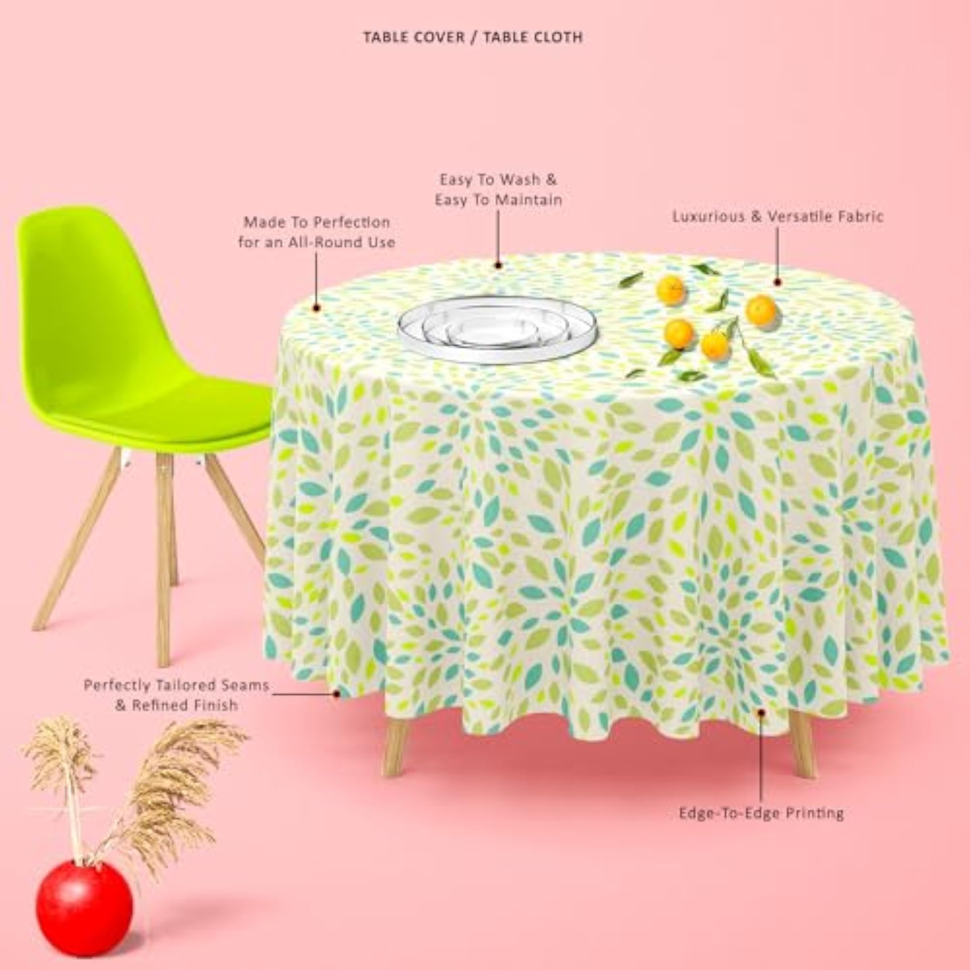 Leaf Texture Table Cloth Cover for Dining & Center Table