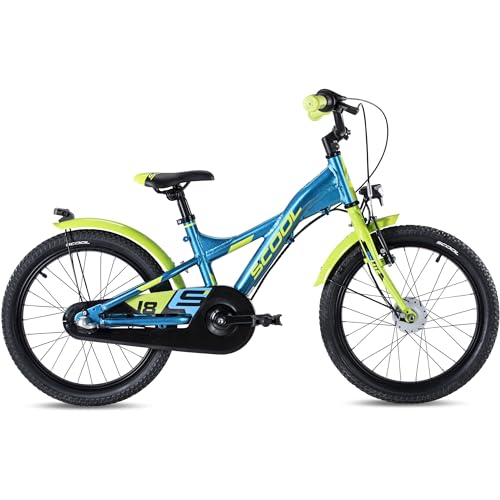 S'COOL XXlite street 18 Zoll 3-Gang Blue/Lime | Kinderfahrrad | 12 Zoll...