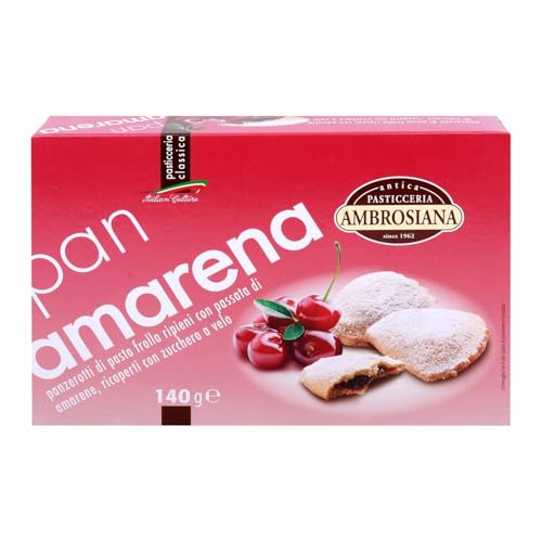 Pasticceria Ambrosiana Pan Amarena Kekse – 140g – italienische Kekse, Kaffee Kekse, Plätzchen, Gebäck