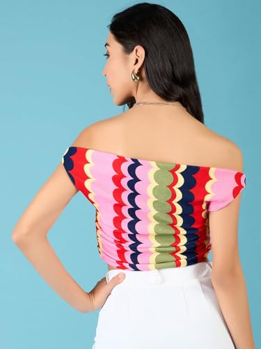 Image of Uptownie Women Top | Stretchable Cowl Neck Ruched Design | Sleeveless & Knitted Fabric for Casual Soft & Comfortable