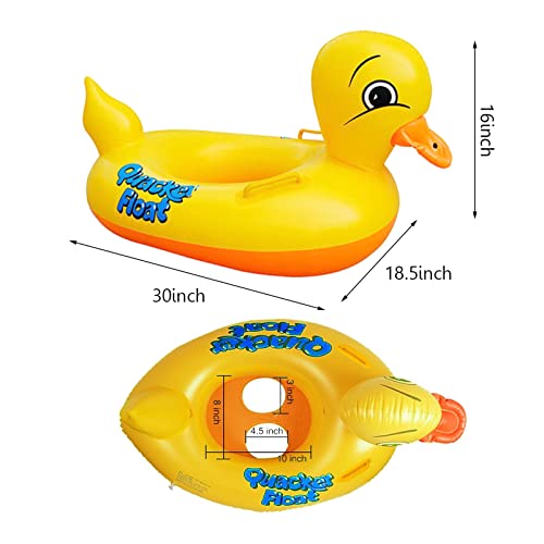 Sealive Inflatable Rubber Duck Pool Float for Kids, Swimming Pool Floats Boat Seats Beach Toy, Baby Shower Bath Seat Tub Water Fun Games Toys for Toddler