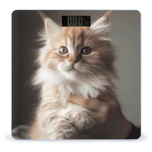 Báscula digital Cute Kitty para peso corporal con pantalla LED miniatura 1